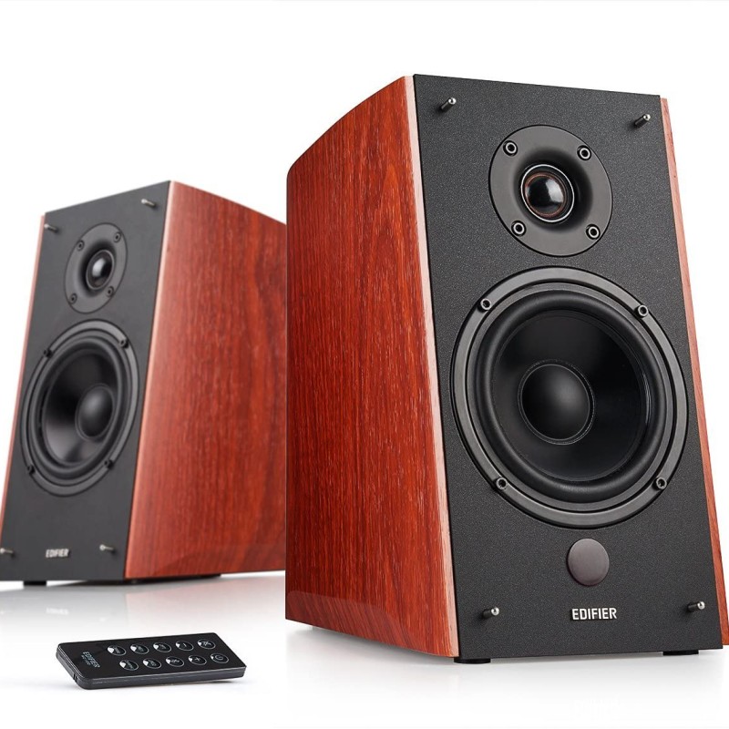 BOXE EDIFIER 2.0, RMS: 120W (2 x 24W, 2 x 36W), bluetooth, telecomanda wireless, volum, bass, treble, brown, 