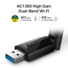 ADAPTOR RETEA TP-LINK AC1300, extern wireless 2.4 GHz | 5 GHz, USB 3.0, port, 1300 Mbps, antena externa x 1, 