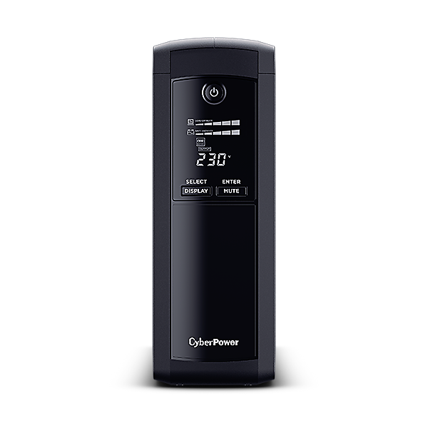 UPS CYBER POWER Line Int. cu sin. simulata, cu management, Tower, LCD, 1600VA/960W, AVR, 5x Schuko, baterie 2x 12V/9Ah, incarcare pana la 8h, USB, 2x RJ45, RS232, tehn. GreenPower, 