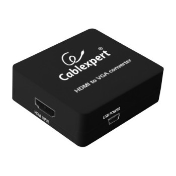 ADAPTOR video GEMBIRD, splitter HDMI (M) la VGA (M) + Jack 3.5mm (M), rezolutie maxima Full HD (1920 x 1080) la 60Hz, USB power, black, 