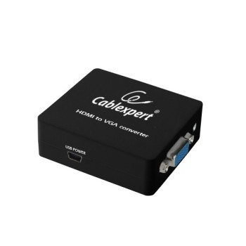 ADAPTOR video GEMBIRD, splitter HDMI (M) la VGA (M) + Jack 3.5mm (M), rezolutie maxima Full HD (1920 x 1080) la 60Hz, USB power, black, 