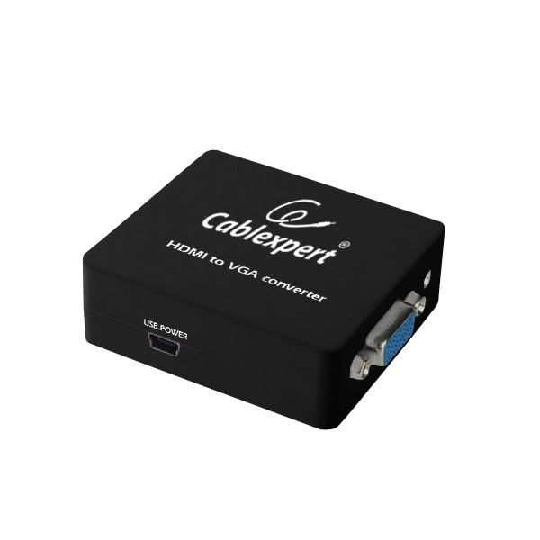 ADAPTOR video GEMBIRD, splitter HDMI (M) la VGA (M) + Jack 3.5mm (M), rezolutie maxima Full HD (1920 x 1080) la 60Hz, USB power, black, 