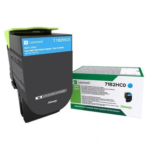 Toner Original Lexmark Cyan, 71B2HC0, pentru CX 417|CX 517|CS 417|CS 517, 3.5K, (timbru verde 1.2 lei) , 