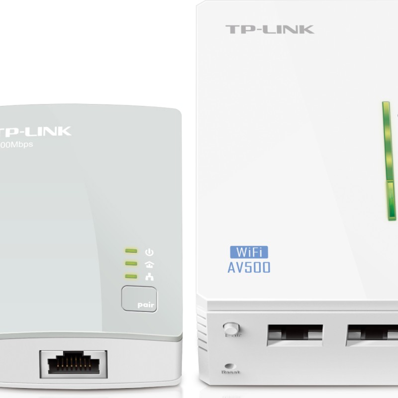 KIT ADAPTOR POWERLINE TP-LINK tehnologie AV,  AV600, pana la 300Mbps, 2 porturi 10/100Mbps, wireless 300Mbps, compus din TL-WPA4220 & TL-PA4010 