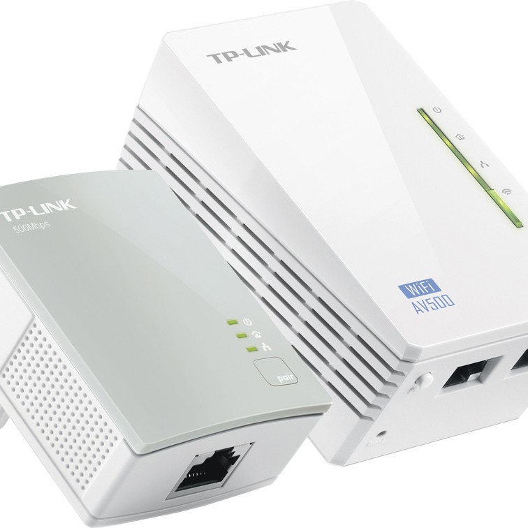 KIT ADAPTOR POWERLINE TP-LINK tehnologie AV,  AV600, pana la 300Mbps, 2 porturi 10/100Mbps, wireless 300Mbps, compus din TL-WPA4220 & TL-PA4010 