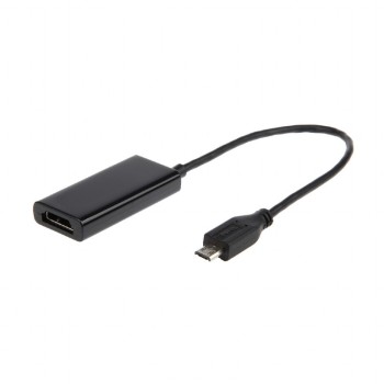 adaptor video GEMBIRD,adaptor Micro-USB(T) la HDMI(M),16cm,rezolutie maxima Full HD (1920x1080) la 60Hz,conecteaza smartphone Samsung cu mufa 11-pin MHL la TV,negru, 