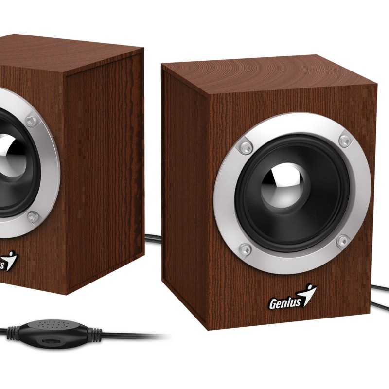 BOXE GENIUS 2.0, RMS:  6W (2 x 3W), USB power, wood, 
