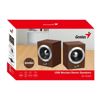 BOXE GENIUS 2.0, RMS:  6W (2 x 3W), USB power, wood, 