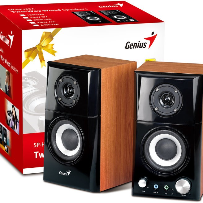 BOXE GENIUS 2.0, RMS: 14W (2 x 7W), black&cherry wood, 