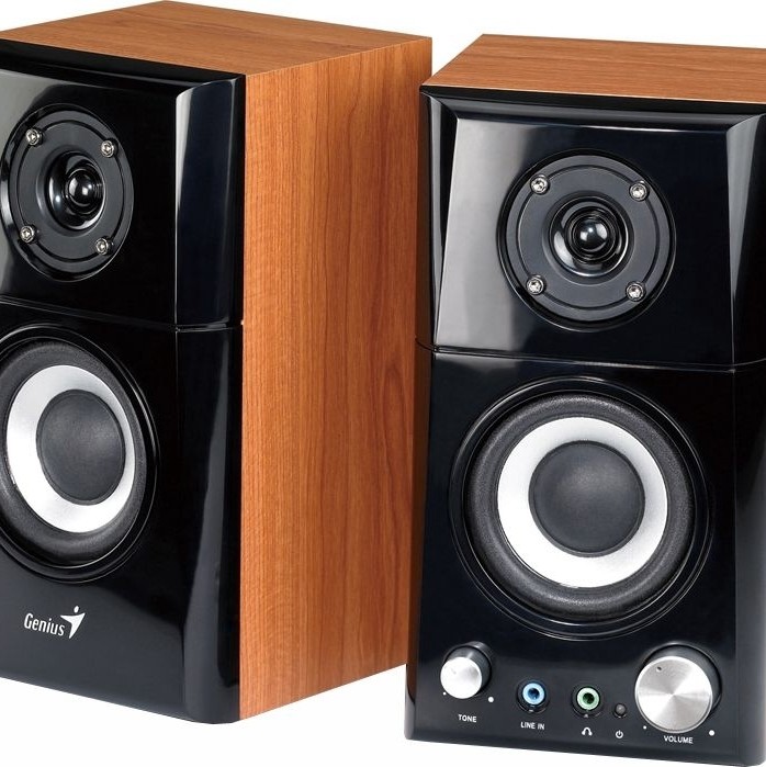 BOXE GENIUS 2.0, RMS: 14W (2 x 7W), black&cherry wood, 