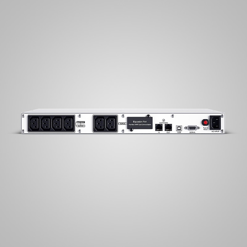 UPS CYBER POWER Line Int. cu sin. simulata, cu management, Rack 1U, LCD, 1500VA/900W, AVR, 6x IEC, baterie 4x 6V/9Ah, incarcare pana la 8h, USB, 2x RJ45, RS232, slot SNMP, hot-swapp, tehn. GreenPower, 