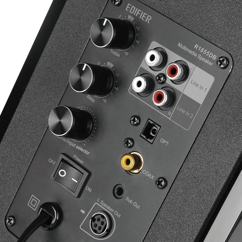 BOXE EDIFIER 2.0, RMS:  70W (2 x 16W, 2 x 19W), bluetooth, telecomanda wireless, volum, bass, treble, optical, coaxial, matte-black, 