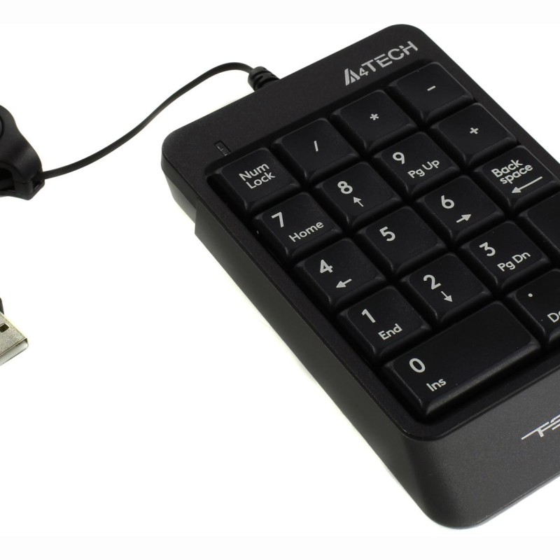 TASTATURA numerica A4TECH Fstyler, 18 taste, USB, 70cm retractabil, compact design, grey, 