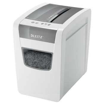 Distrugator manual documente Leitz IQ Home Office Slim, 10 coli, P4, cross-cut (tip confeti), cos 23 coli, alb, Leitz 