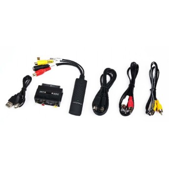PLACA de captura GEMBIRD (Videograbber), intrare: RCA x 3 (audio/video), S-Video, adaptor Scart, la iesire USB 3.0, transfer inregistrari de pe case video pe PC (analog la digital), 