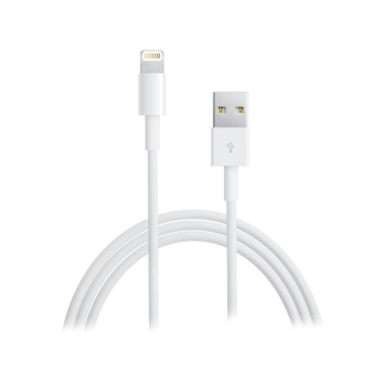 CABLU alimentare si date smartphone Apple, Lightning (T) la USB 2.0 (T), cauciuc, lungime 1 m, alb, 