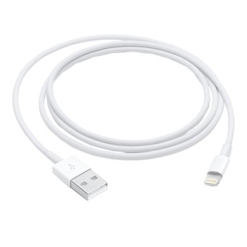 CABLU alimentare si date smartphone Apple, Lightning (T) la USB 2.0 (T), cauciuc, lungime 1 m, alb, 