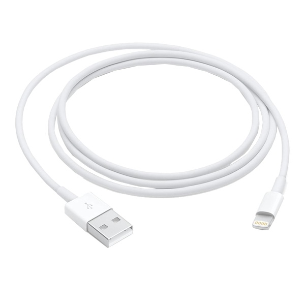 CABLU alimentare si date smartphone Apple, Lightning (T) la USB 2.0 (T), cauciuc, lungime 1 m, alb, 