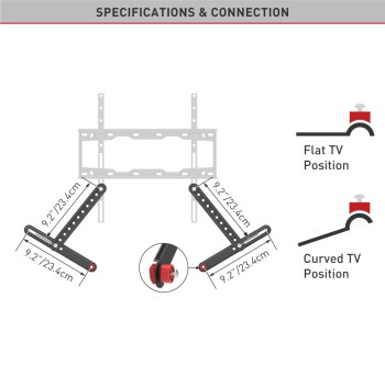 SUPORT montare soundbar, sub TV, monitor BARKAN, pt 1 TV/monitor plat, curbat, diag. max 80 inch, fix, max 6.5 Kg, 