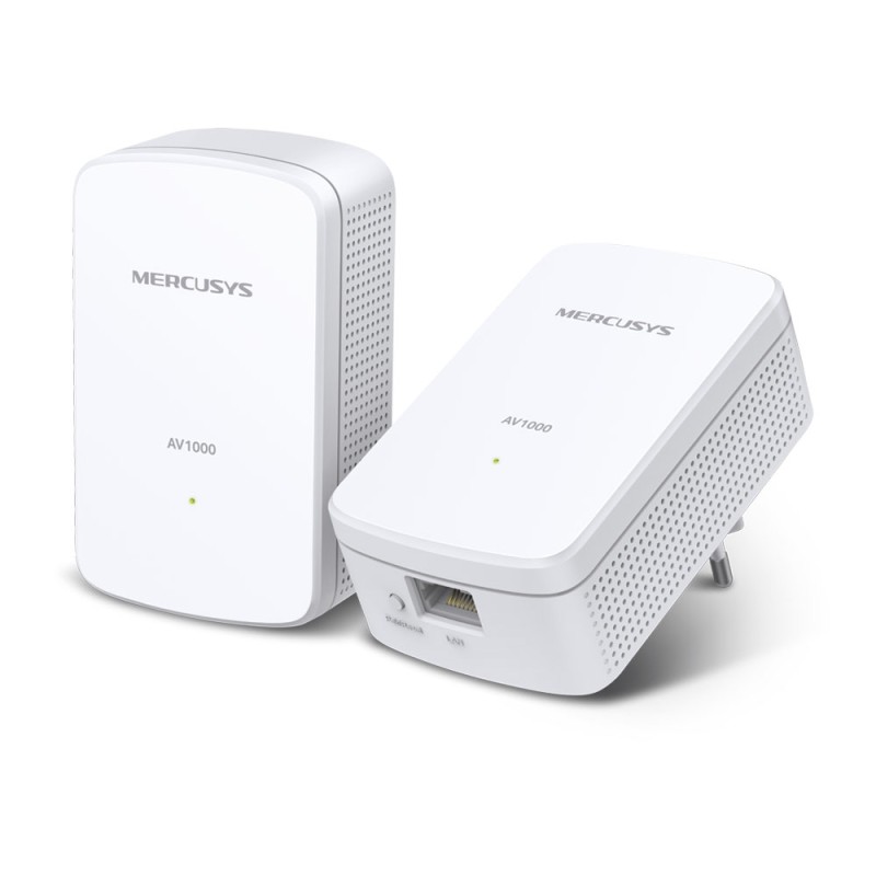 KIT ADAPTOR si AMPLIFICATOR POWERLINE MERCUSYS, tehnologie AV2, AV1000, pana la 1000 mBPS, RJ-45 x 1 porturi 10/100/1000 Mbps, 2 buc, 
