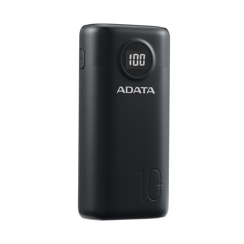 POWER BANK ADATA 10000mAh, Quick Charge 3.0 + PD 22.5W, 2 x USB & 1 x USB-C,digital display pt. status baterie,P10000QCD 10.000 mAh, total 3A,black, 