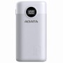 POWER BANK ADATA 10000mAh, Quick Charge 3.0 + PD 22.5W, 2 x USB &1 x USB-C, digital display pt.status baterie, P10000QCD 10.000 mAh, total 3A, white, 
