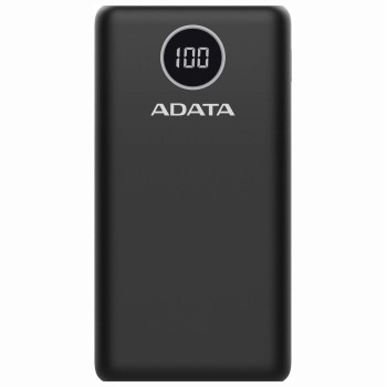 POWER BANK ADATA 20000mAh, Quick Charge 3.0 + PD 18W, 2 x USB & 1 x USB-C, digital display pt. status baterie, P20000QCD 20.000 mAh, total 3A, black, 