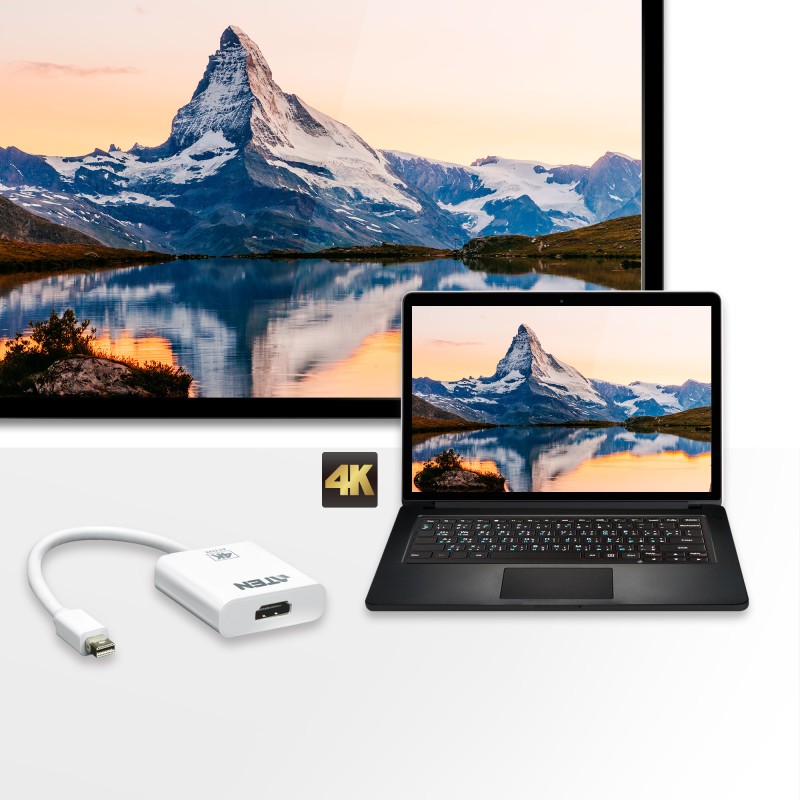 CABLU video ATEN, cablu or adaptor video, Mini-DisplayPort (T) la HDMI (M), 4K UHD (3840x2160) la 30Hz, 