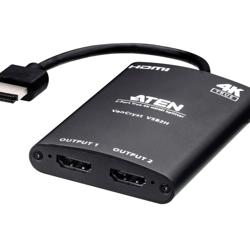 SPLITTER video ATEN, split HDMI la 2 monitoare, conector 1: HDMI (T); conector 2: HDMI (M) x 2, 