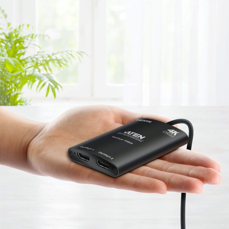 SPLITTER video ATEN, split HDMI la 2 monitoare, conector 1: HDMI (T); conector 2: HDMI (M) x 2, 