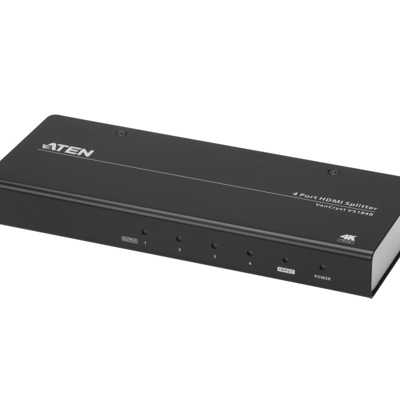 SPLITTER video ATEN, split HDMI la 4 monitoare, conector 1: HDMI (M); conector 2: HDMI (M) x 4, 