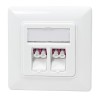PRIZA LC duplex cu 2 iesiri, LOGILINK pt. cablu fibra optica, LC OS2 OM2/OM3/OM4/OM5, plastic cu mansoane ceramice, 1 buc., aplicabila, capace de praf, 