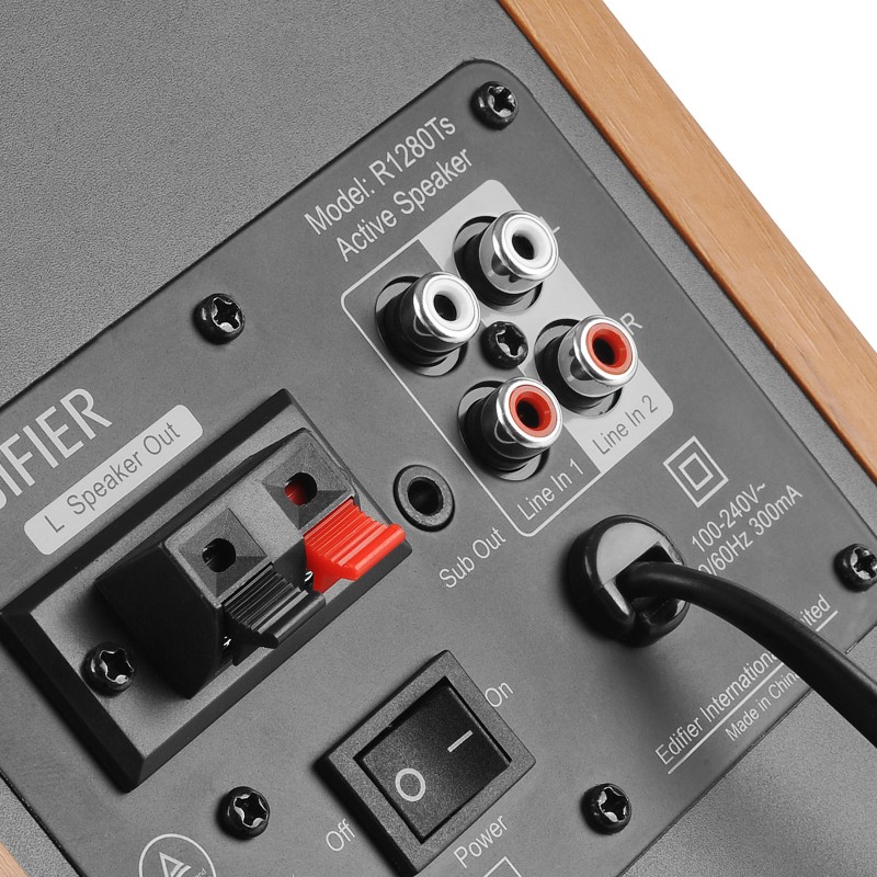 BOXE EDIFIER 2.0, RMS:  42W (2 x 21W), telecomanda wireless, volum, bass, treble, sub-out, brown, 