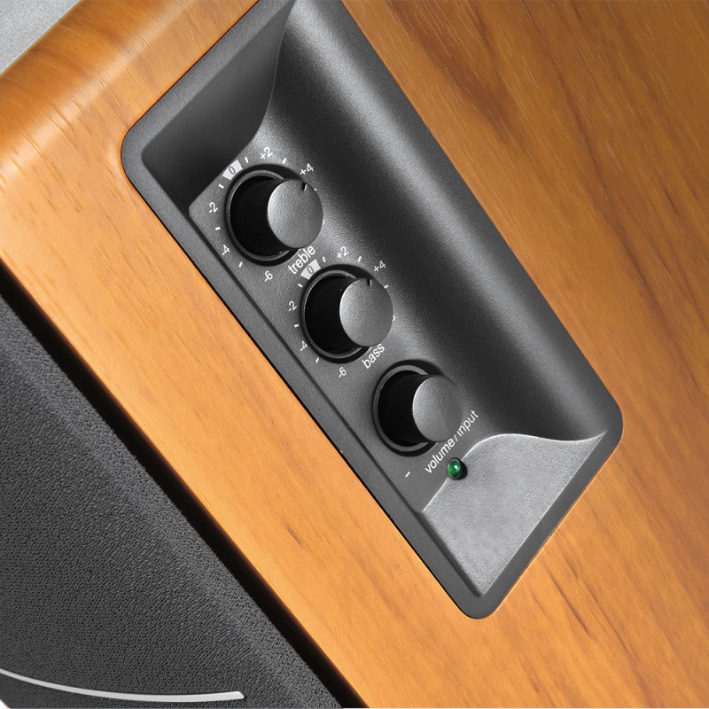 BOXE EDIFIER 2.0, RMS:  42W (2 x 21W), bluetooth, telecomanda wireless, volum, bass, treble, optical, sub-out, brown, 