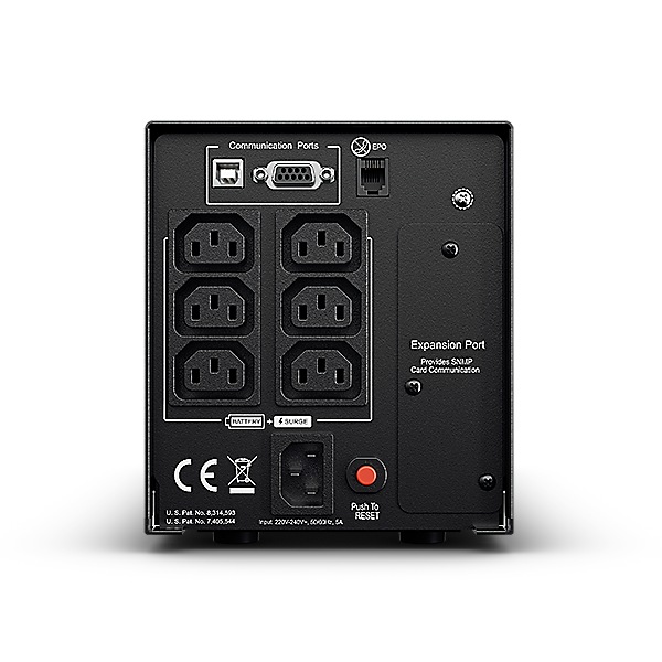 UPS CYBER POWER Line Int. cu sin. pura, cu management, Tower, LCD,  750VA/675W, AVR, 6x IEC, baterie 2x 12V/7Ah, incarcare pana la 8h, USB, RS232, slot SNMP, APFC, EPO, LCD detasabil, hot-swapp, tehn. GreenPower, 