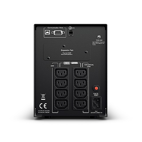UPS CYBER POWER Line Int. cu sin. pura, cu management, Tower, LCD, 1000VA/900W, AVR, 8x IEC, baterie 2x 12V/12Ah, incarcare pana la 8h, USB, RS232, slot SNMP, APFC, EPO, LCD detasabil, hot-swapp, tehn. GreenPower, 