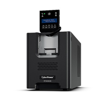 UPS CYBER POWER Line Int. cu sin. pura, cu management, Tower, LCD, 1500VA/1350W, AVR, 8x IEC, baterie 2x 12V/17Ah, incarcare pana la 8h, USB, RS232, slot SNMP, APFC, EPO, LCD detasabil, hot-swapp, tehn. GreenPower, 
