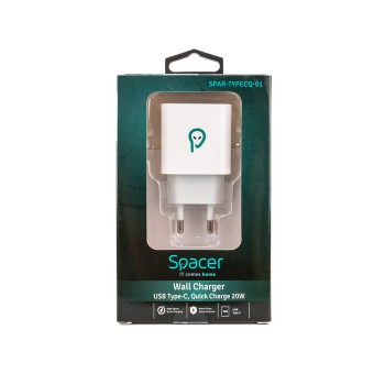 ALIMENTATOR retea SPACER Quick Charge 20W, USB Type-C 