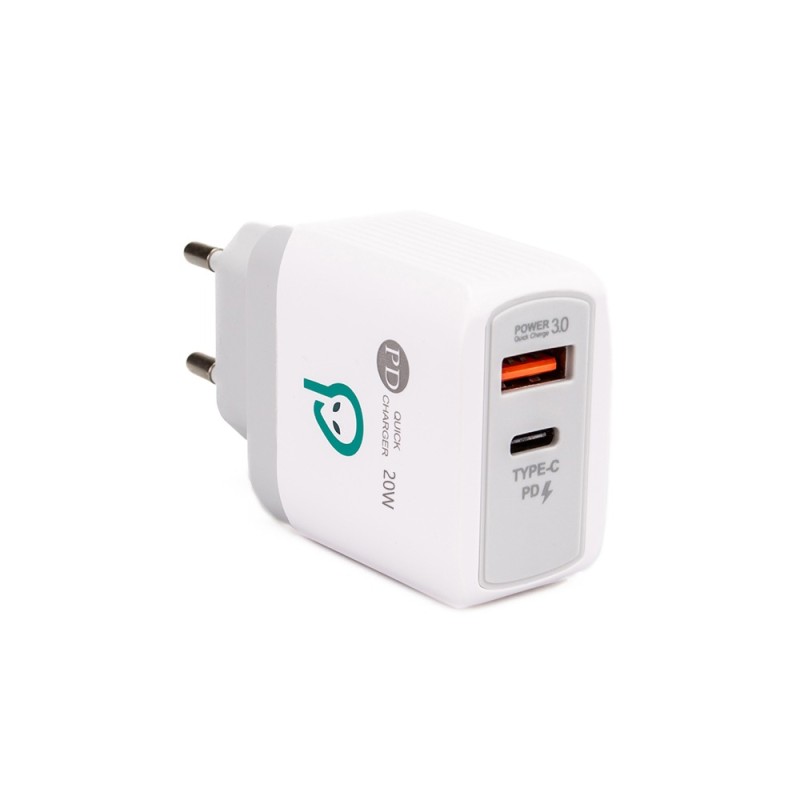 ALIMENTATOR retea SPACER Quick Charge 20W, USB Type-C PD+ USB Quick Charge, 