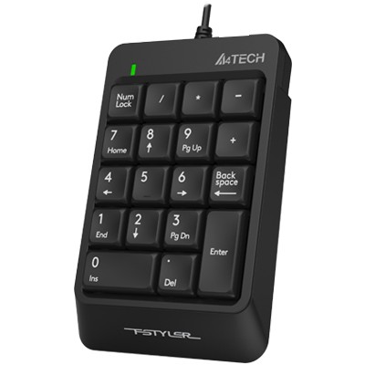 TASTATURA numerica A4TECH Fstyler, 18 taste, USB, 150cm, compact design, black, 
