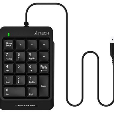 TASTATURA numerica A4TECH Fstyler, 18 taste, USB, 150cm, compact design, black, 