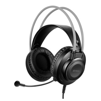 CASTI A4TECH cu fir, tip standard, utilizare multimedia (PC and more), microfon pe casca, gri, USB, 