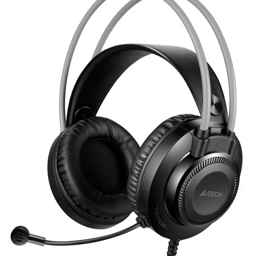 CASTI A4TECH cu fir, tip standard, utilizare multimedia (PC and more), microfon pe casca, gri, USB, 