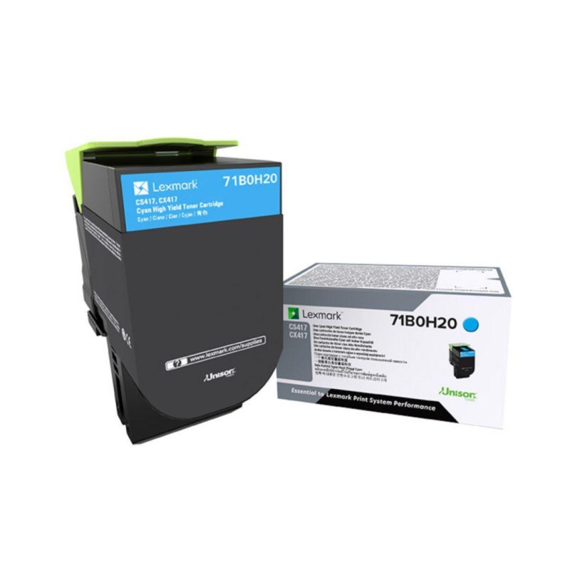 Toner Original Lexmark Cyan, 71B0H20, pentru CS417|CX417, 3.5K, (timbru verde 1.2 lei) , 
