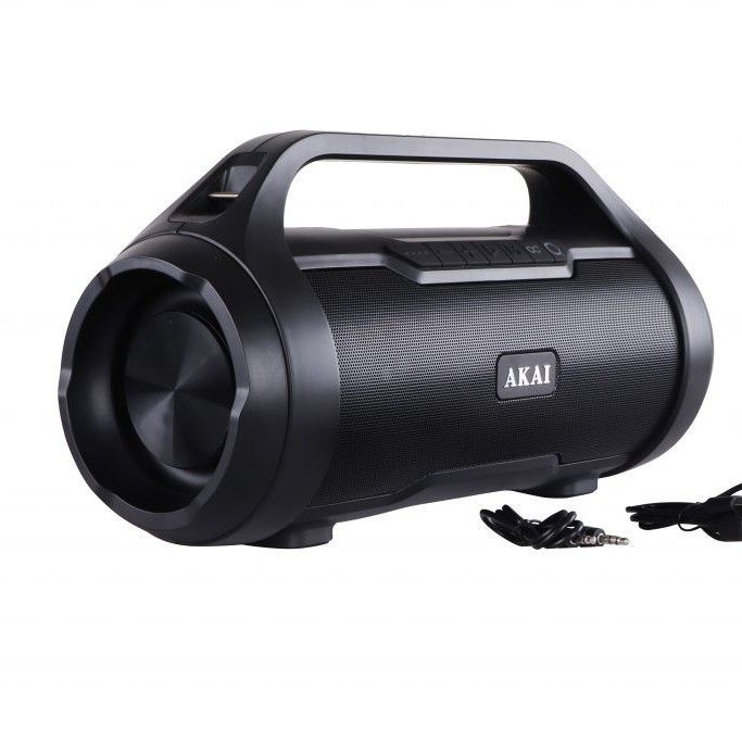 BOXE portabile AKAI, compact 2.0, RMS 15W, Bluetooth, conector Bluetooth, Jack 3.5mm, USB, negru, 