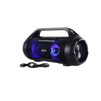 BOXE portabile AKAI, compact 2.0, RMS 15W, Bluetooth, conector Bluetooth, Jack 3.5mm, USB, negru, 