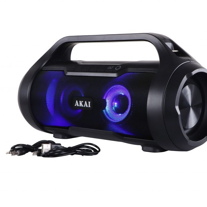 BOXE portabile AKAI, compact 2.0, RMS 15W, Bluetooth, conector Bluetooth, Jack 3.5mm, USB, negru, 