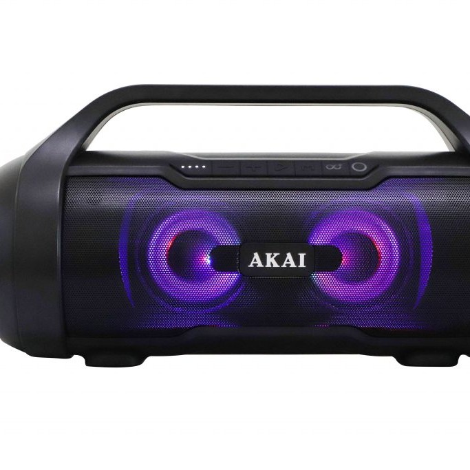 BOXE portabile AKAI, compact 2.0, RMS 15W, Bluetooth, conector Bluetooth, Jack 3.5mm, USB, negru, 