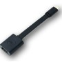 CABLU alimentare si date DELL, pt. smartphone, USB 3.0 (M) la USB Type-C (T), 0.13 m, metal, plastic, negru, 