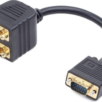 CABLU video GEMBIRD, splitter VGA (T) la 2 x VGA (M), 20cm, negru, 